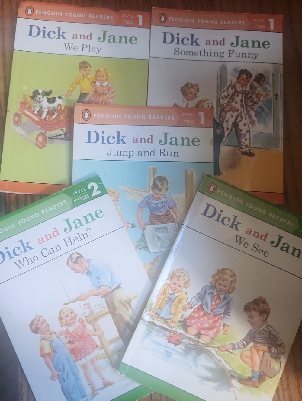 Lot 5 Dick and Jane Series Level 1 and 2 Readers Books Penguin Young Readers